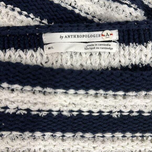 Anthropologie Evie Striped Relaxed Fit Poncho Sweater Size M/L - Picture 6 of 11